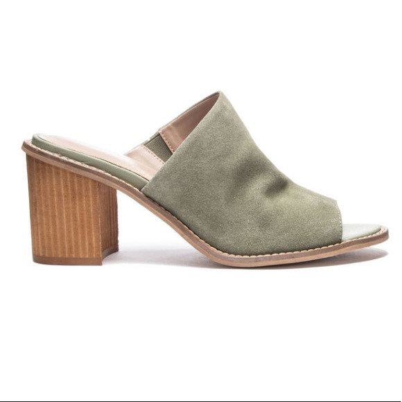 Chinese Laundry Shoes - Chinese Laundry sage green suede heeled sandals